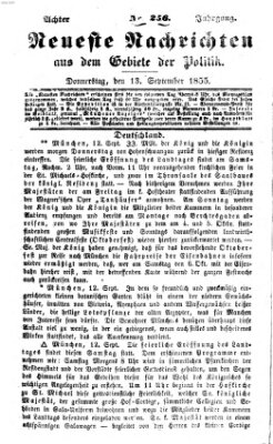 Neueste Nachrichten aus dem Gebiete der Politik (Münchner neueste Nachrichten) Donnerstag 13. September 1855