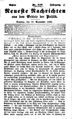 Neueste Nachrichten aus dem Gebiete der Politik (Münchner neueste Nachrichten) Sonntag 16. September 1855