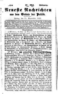 Neueste Nachrichten aus dem Gebiete der Politik (Münchner neueste Nachrichten) Freitag 21. September 1855