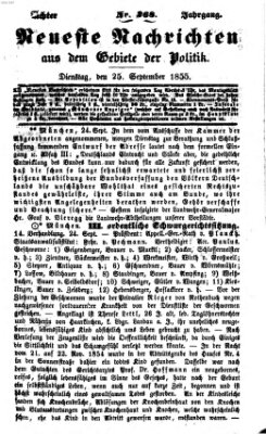 Neueste Nachrichten aus dem Gebiete der Politik (Münchner neueste Nachrichten) Dienstag 25. September 1855