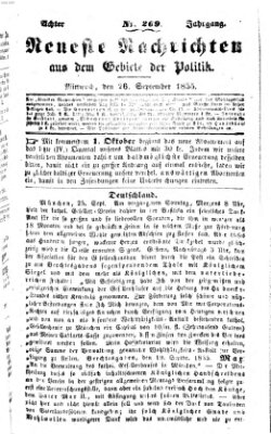 Neueste Nachrichten aus dem Gebiete der Politik (Münchner neueste Nachrichten) Mittwoch 26. September 1855