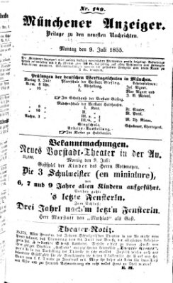 Neueste Nachrichten aus dem Gebiete der Politik (Münchner neueste Nachrichten) Montag 9. Juli 1855