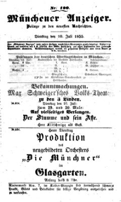 Neueste Nachrichten aus dem Gebiete der Politik (Münchner neueste Nachrichten) Dienstag 10. Juli 1855