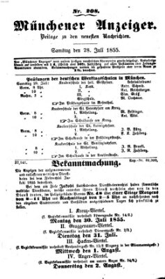 Neueste Nachrichten aus dem Gebiete der Politik (Münchner neueste Nachrichten) Samstag 28. Juli 1855