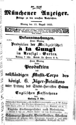 Neueste Nachrichten aus dem Gebiete der Politik (Münchner neueste Nachrichten) Montag 13. August 1855