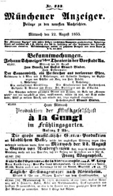 Neueste Nachrichten aus dem Gebiete der Politik (Münchner neueste Nachrichten) Mittwoch 22. August 1855