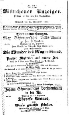 Neueste Nachrichten aus dem Gebiete der Politik (Münchner neueste Nachrichten) Mittwoch 19. September 1855