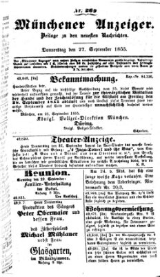 Neueste Nachrichten aus dem Gebiete der Politik (Münchner neueste Nachrichten) Donnerstag 27. September 1855