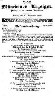 Neueste Nachrichten aus dem Gebiete der Politik (Münchner neueste Nachrichten) Sonntag 30. September 1855