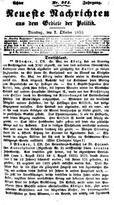 Neueste Nachrichten aus dem Gebiete der Politik (Münchner neueste Nachrichten) Dienstag 2. Oktober 1855