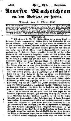 Neueste Nachrichten aus dem Gebiete der Politik (Münchner neueste Nachrichten) Mittwoch 3. Oktober 1855