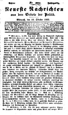 Neueste Nachrichten aus dem Gebiete der Politik (Münchner neueste Nachrichten) Mittwoch 10. Oktober 1855