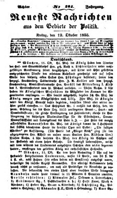 Neueste Nachrichten aus dem Gebiete der Politik (Münchner neueste Nachrichten) Freitag 12. Oktober 1855