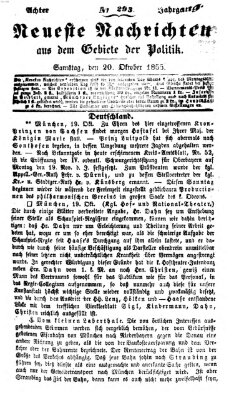 Neueste Nachrichten aus dem Gebiete der Politik (Münchner neueste Nachrichten) Samstag 20. Oktober 1855