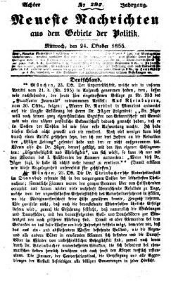 Neueste Nachrichten aus dem Gebiete der Politik (Münchner neueste Nachrichten) Mittwoch 24. Oktober 1855