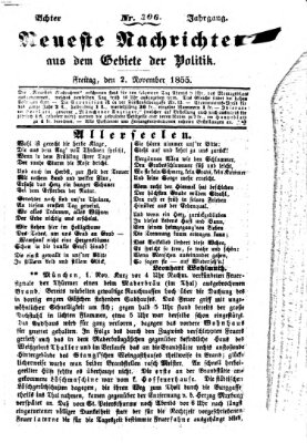 Neueste Nachrichten aus dem Gebiete der Politik (Münchner neueste Nachrichten) Freitag 2. November 1855