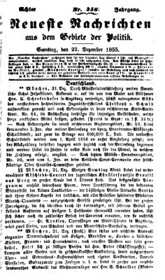 Neueste Nachrichten aus dem Gebiete der Politik (Münchner neueste Nachrichten) Samstag 22. Dezember 1855