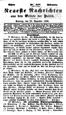 Neueste Nachrichten aus dem Gebiete der Politik (Münchner neueste Nachrichten) Sonntag 23. Dezember 1855