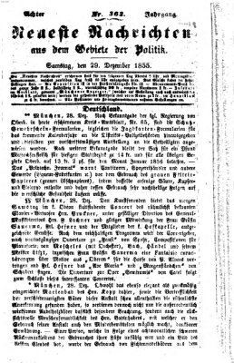 Neueste Nachrichten aus dem Gebiete der Politik (Münchner neueste Nachrichten) Samstag 29. Dezember 1855