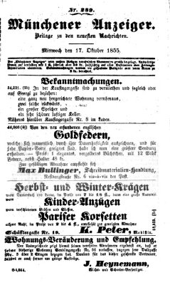 Neueste Nachrichten aus dem Gebiete der Politik (Münchner neueste Nachrichten) Mittwoch 17. Oktober 1855