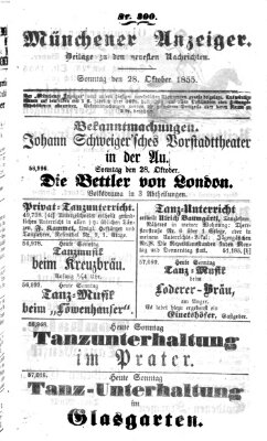 Neueste Nachrichten aus dem Gebiete der Politik (Münchner neueste Nachrichten) Sonntag 28. Oktober 1855