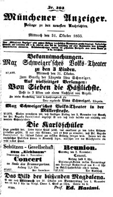 Neueste Nachrichten aus dem Gebiete der Politik (Münchner neueste Nachrichten) Mittwoch 31. Oktober 1855