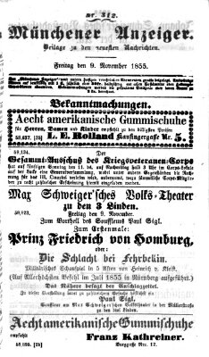 Neueste Nachrichten aus dem Gebiete der Politik (Münchner neueste Nachrichten) Freitag 9. November 1855