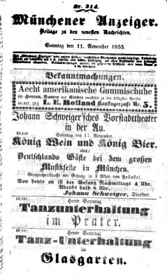 Neueste Nachrichten aus dem Gebiete der Politik (Münchner neueste Nachrichten) Sonntag 11. November 1855