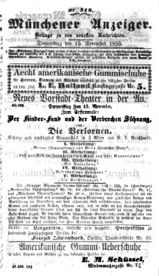 Neueste Nachrichten aus dem Gebiete der Politik (Münchner neueste Nachrichten) Donnerstag 15. November 1855