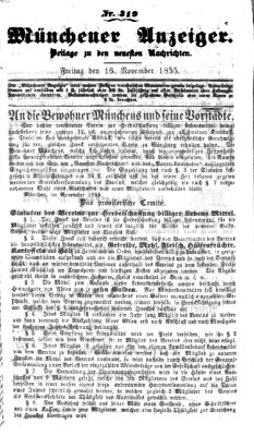 Neueste Nachrichten aus dem Gebiete der Politik (Münchner neueste Nachrichten) Freitag 16. November 1855