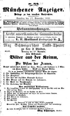 Neueste Nachrichten aus dem Gebiete der Politik (Münchner neueste Nachrichten) Samstag 17. November 1855