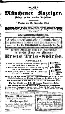 Neueste Nachrichten aus dem Gebiete der Politik (Münchner neueste Nachrichten) Montag 19. November 1855