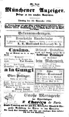 Neueste Nachrichten aus dem Gebiete der Politik (Münchner neueste Nachrichten) Dienstag 20. November 1855