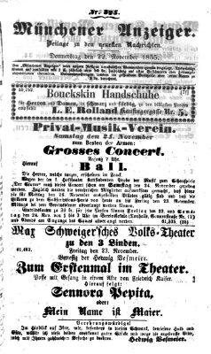 Neueste Nachrichten aus dem Gebiete der Politik (Münchner neueste Nachrichten) Donnerstag 22. November 1855