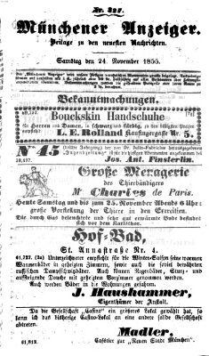 Neueste Nachrichten aus dem Gebiete der Politik (Münchner neueste Nachrichten) Samstag 24. November 1855