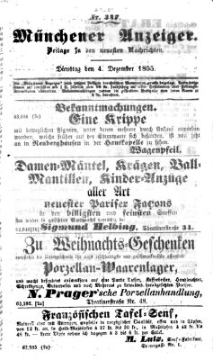 Neueste Nachrichten aus dem Gebiete der Politik (Münchner neueste Nachrichten) Dienstag 4. Dezember 1855