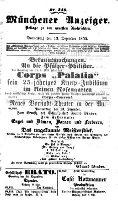 Neueste Nachrichten aus dem Gebiete der Politik (Münchner neueste Nachrichten) Donnerstag 13. Dezember 1855