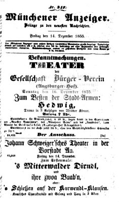 Neueste Nachrichten aus dem Gebiete der Politik (Münchner neueste Nachrichten) Freitag 14. Dezember 1855