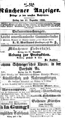 Neueste Nachrichten aus dem Gebiete der Politik (Münchner neueste Nachrichten) Freitag 21. Dezember 1855