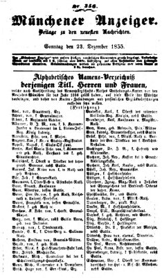 Neueste Nachrichten aus dem Gebiete der Politik (Münchner neueste Nachrichten) Sonntag 23. Dezember 1855