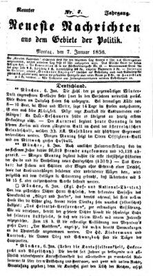 Neueste Nachrichten aus dem Gebiete der Politik (Münchner neueste Nachrichten) Montag 7. Januar 1856