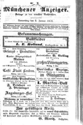 Neueste Nachrichten aus dem Gebiete der Politik (Münchner neueste Nachrichten) Donnerstag 3. Januar 1856