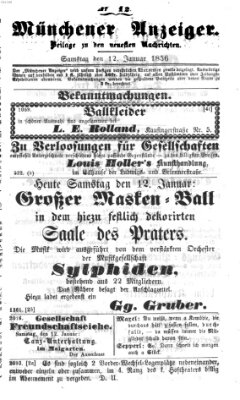 Neueste Nachrichten aus dem Gebiete der Politik (Münchner neueste Nachrichten) Samstag 12. Januar 1856