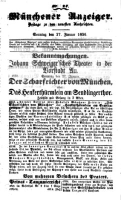 Neueste Nachrichten aus dem Gebiete der Politik (Münchner neueste Nachrichten) Sonntag 27. Januar 1856