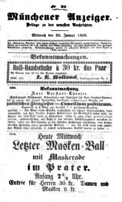 Neueste Nachrichten aus dem Gebiete der Politik (Münchner neueste Nachrichten) Mittwoch 30. Januar 1856