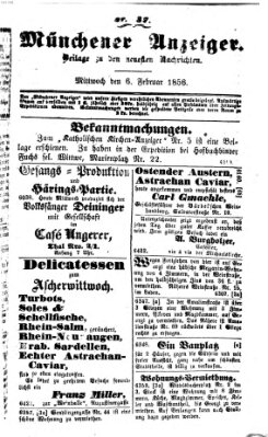 Neueste Nachrichten aus dem Gebiete der Politik (Münchner neueste Nachrichten) Mittwoch 6. Februar 1856