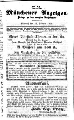 Neueste Nachrichten aus dem Gebiete der Politik (Münchner neueste Nachrichten) Mittwoch 13. Februar 1856