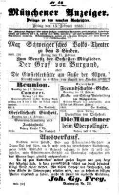 Neueste Nachrichten aus dem Gebiete der Politik (Münchner neueste Nachrichten) Freitag 15. Februar 1856