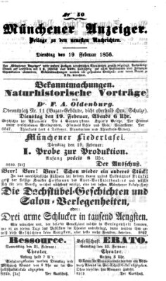 Neueste Nachrichten aus dem Gebiete der Politik (Münchner neueste Nachrichten) Dienstag 19. Februar 1856