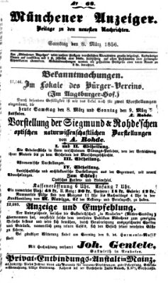 Neueste Nachrichten aus dem Gebiete der Politik (Münchner neueste Nachrichten) Samstag 8. März 1856